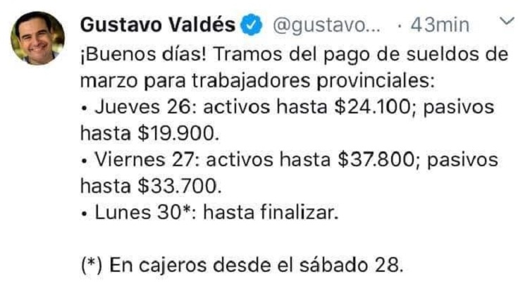 Valdés_anunció_en_su_cuenta_de_Twitter_el_cronograma_de_pago_de_sueldos_para_trabajadores_estatales